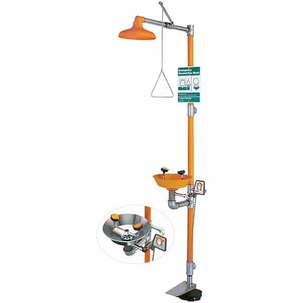 Safety Station with Eye/face Wash Hand and Foot Controls with Plastic