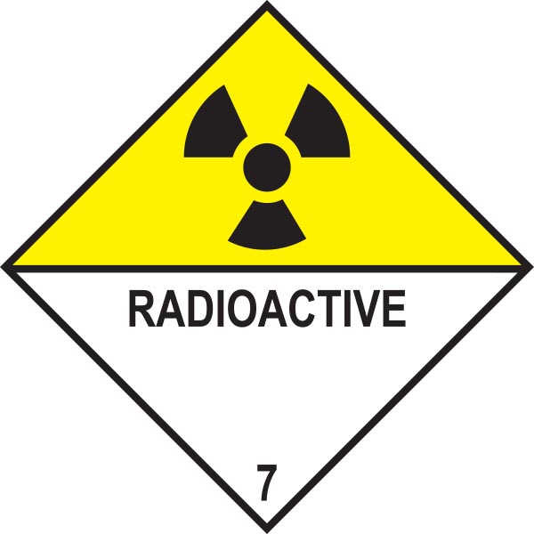 DG Diamond Class 7 Radioactive pH7 Neutralising Hazards