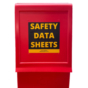 red safety data sheet box