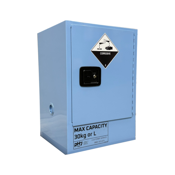 pH7 blue class 8 corrosive substance storage cabinet 30L capacity