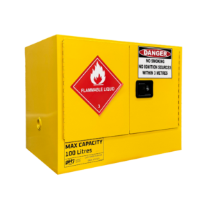 pH7 yellow class 3 flammable liquid storage cabinet 100L capacity