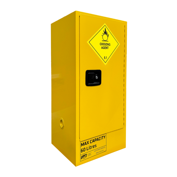 pH7 yellow class 5.1 oxidizing agents storage cabinet 60L capacity