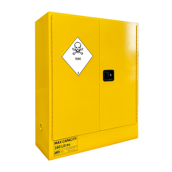 pH7 yellow class 6 toxic substances storage cabinet 160L capacity