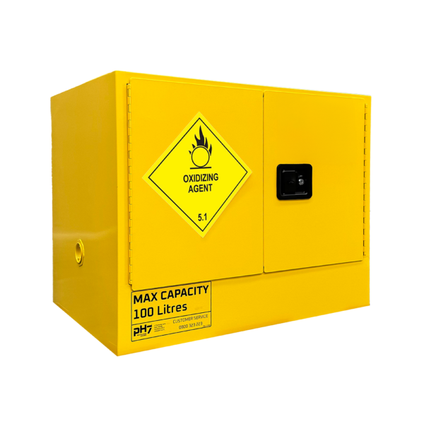 pH7 yellow class 5.1 oxidizing agents storage cabinet 100L capacity