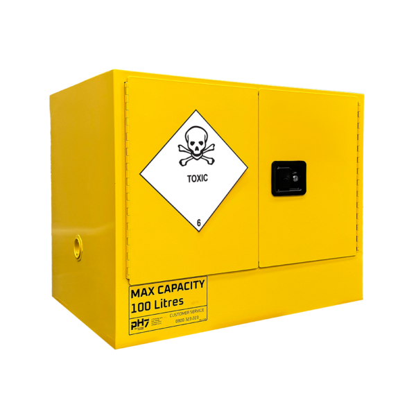 pH7 yellow class 6 toxic substances storage cabinet 100L capacity
