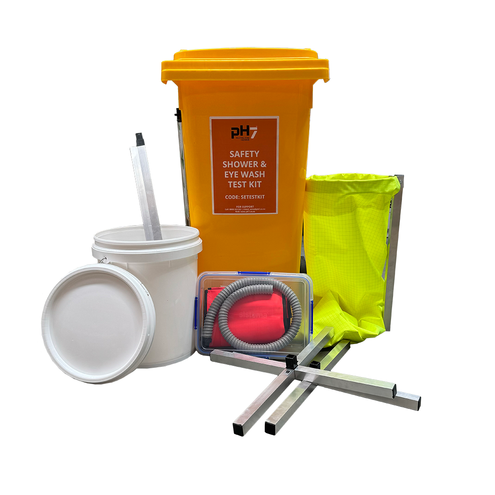 Emergency Shower and Eyewash Test Kit pH7 Neutralising Hazards