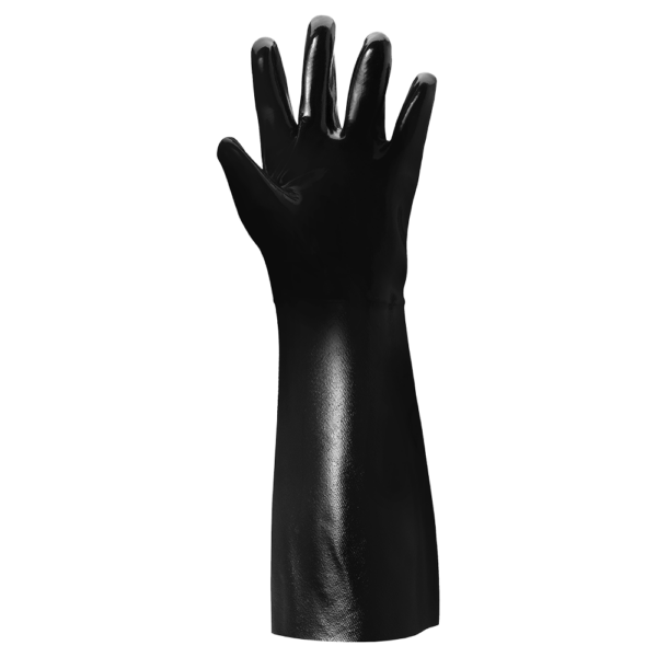 Ansell AlphaTec 09-928 chemical-resistant glove front view with long cuff protection