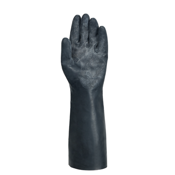 Detailed palm and finger view of Ansell AlphaTec 53-002 glove highlighting textured grip.