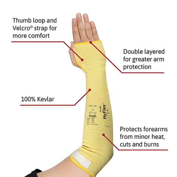 Side view of the Ansell AN70138-U glove, highlighting its ergonomic fit and extended cuff for enhanced protection.