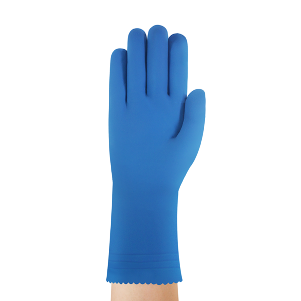 Plain front-facing view of the AlphaTec 88-350 glove showing smooth surface and extended cuff.