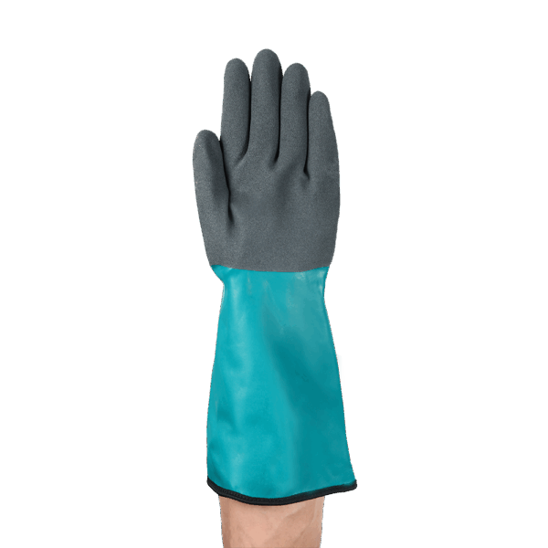Ansell AlphaTec 58-201 glove palm view with textured finish for superior wet and oily grip