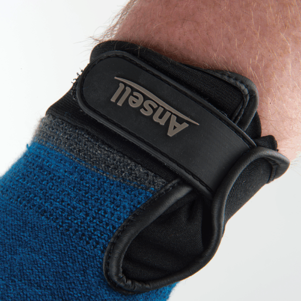 Ansell ActivArmr AN97003 glove wrist strap – secure adjustable closure with Ansell logo for a snug fit.